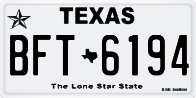 TX license plate BFT6194