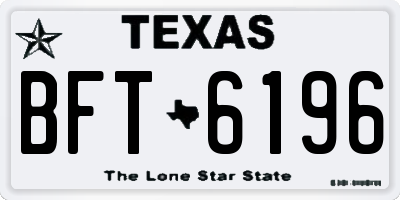 TX license plate BFT6196