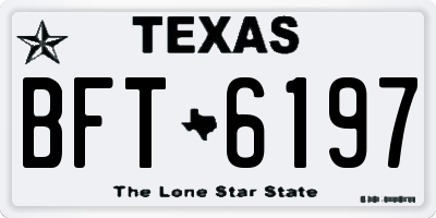 TX license plate BFT6197