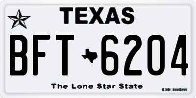 TX license plate BFT6204