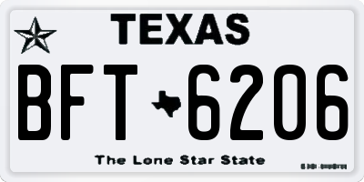 TX license plate BFT6206