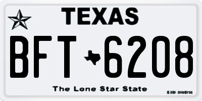 TX license plate BFT6208