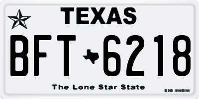 TX license plate BFT6218