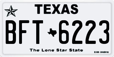 TX license plate BFT6223