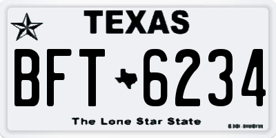TX license plate BFT6234