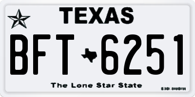 TX license plate BFT6251