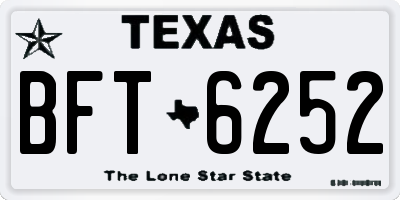 TX license plate BFT6252