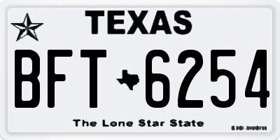 TX license plate BFT6254