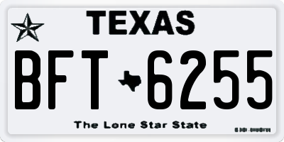 TX license plate BFT6255
