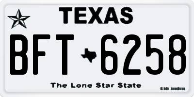 TX license plate BFT6258