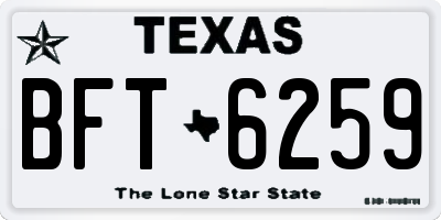 TX license plate BFT6259