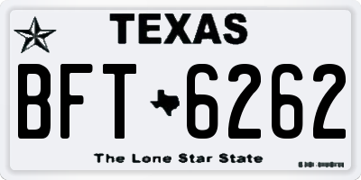 TX license plate BFT6262