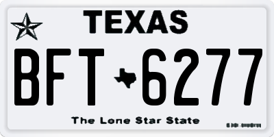TX license plate BFT6277