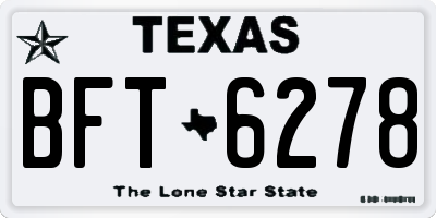 TX license plate BFT6278