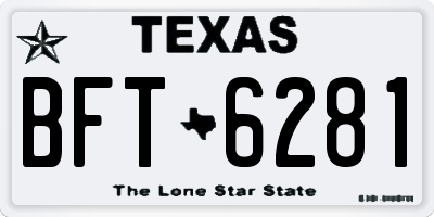 TX license plate BFT6281