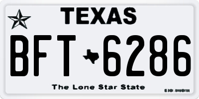 TX license plate BFT6286