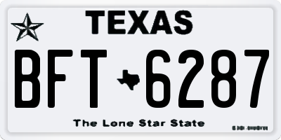 TX license plate BFT6287