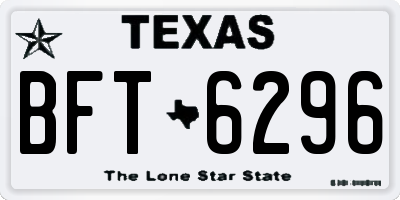 TX license plate BFT6296