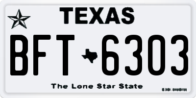 TX license plate BFT6303