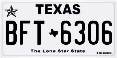 TX license plate BFT6306