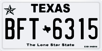 TX license plate BFT6315