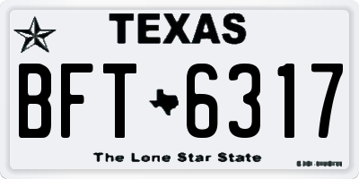 TX license plate BFT6317