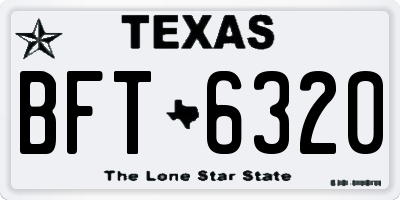 TX license plate BFT6320