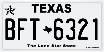TX license plate BFT6321
