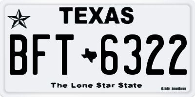 TX license plate BFT6322