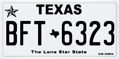 TX license plate BFT6323