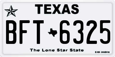 TX license plate BFT6325
