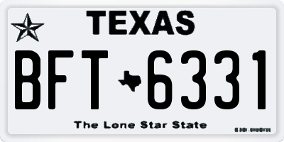 TX license plate BFT6331