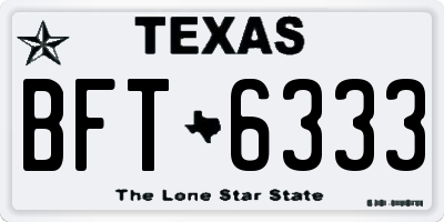 TX license plate BFT6333