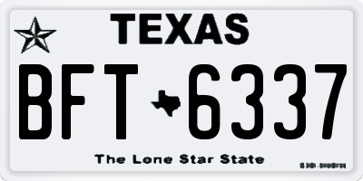 TX license plate BFT6337