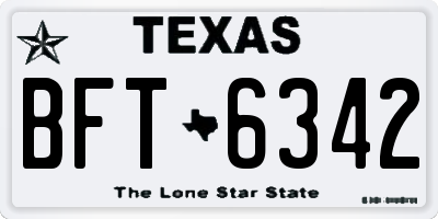 TX license plate BFT6342