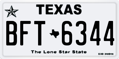 TX license plate BFT6344