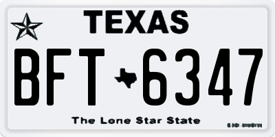 TX license plate BFT6347