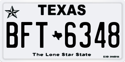 TX license plate BFT6348