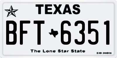 TX license plate BFT6351