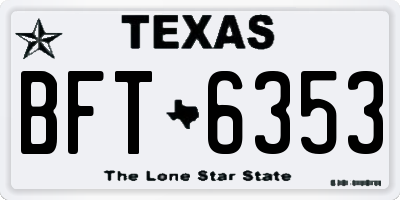 TX license plate BFT6353