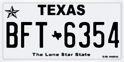 TX license plate BFT6354