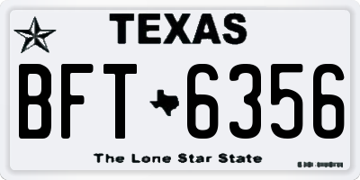 TX license plate BFT6356