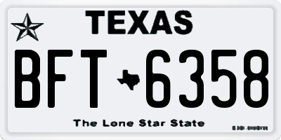 TX license plate BFT6358