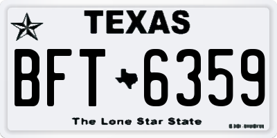 TX license plate BFT6359