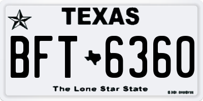 TX license plate BFT6360
