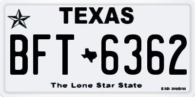 TX license plate BFT6362