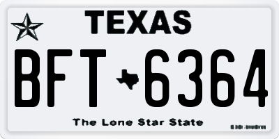 TX license plate BFT6364