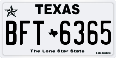 TX license plate BFT6365