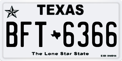 TX license plate BFT6366