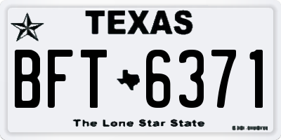 TX license plate BFT6371